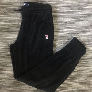 Fila Black Velvet Sweatpants M